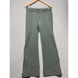 Athleta Ski Fleece Lined Snow Pants Womens Sz 8 Waterproof Winter Outdoor Green